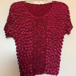 Scrunched purple/pink shirt